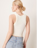 clean slate ribbed tank top in ecru