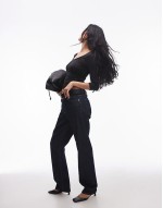 off shoulder short sve top in black