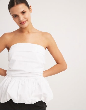 peplum top in off white