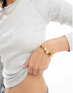 Cotton On rib raglan long sve top in grey marle