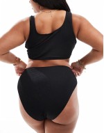 x Perrie Sian high leg bikini bottoms co-ord in black