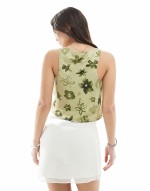 mesh overlay mini skirt in white