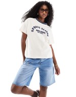 denim jort in washed blue