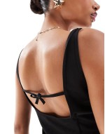 irinel bow back detail mini dress in black