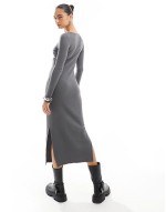 off the shoulder dress in grey